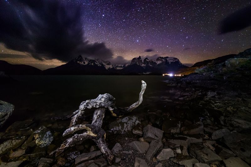 патагония, горы, рассвет, торрес дель пайне Тиха патагонская ночьphoto preview