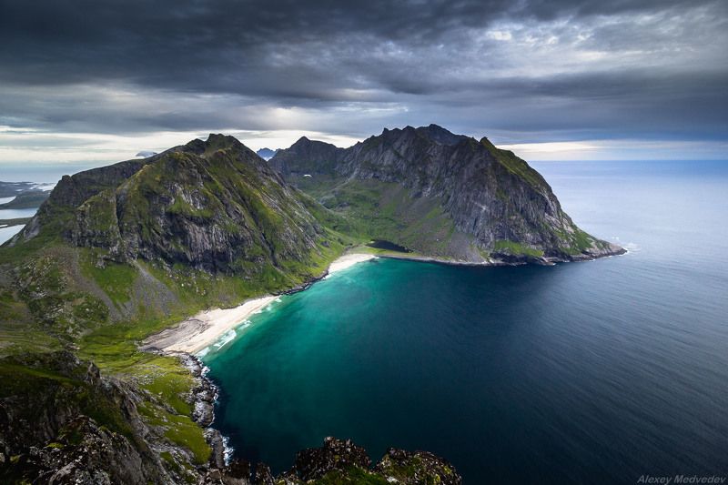 лофотены, Норвегия, пляж, море, север, острова, скалы, панорама Cold islandphoto preview