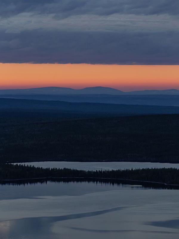 горы,озеро,облака,ночь,закат, Горизонты фото превью