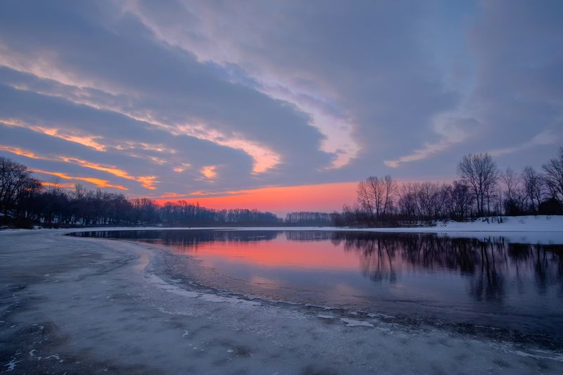 рассвет,река,пейзаж,утро,мороз,sunrise,landscape,nature,river,frost Рассветная геометрияphoto preview
