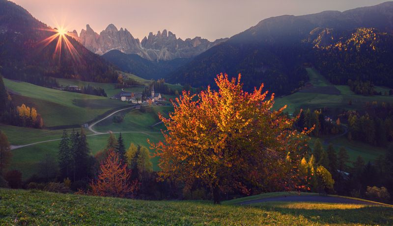 sv-phototravel.com, италия, доломиты Рассвет в St. Maddalenaphoto preview