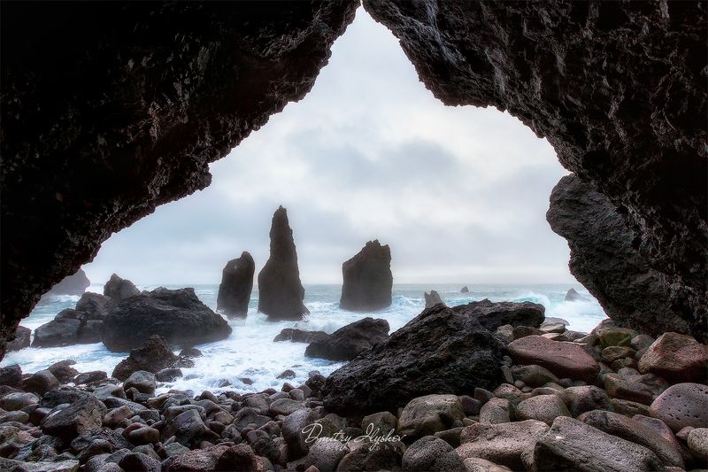 пейзаж, природа, исландия, океан, волны, утро, рассвет, небо, скалы, пещера, фотоутр, илышев, мыс Таинственная Исландияphoto preview