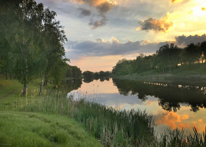 весна,май,закат,озеро Весны закат ...photo preview