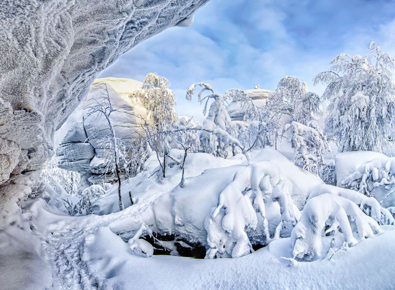 пермский край, каменный город, зима, сугробы В Каменном городеphoto preview