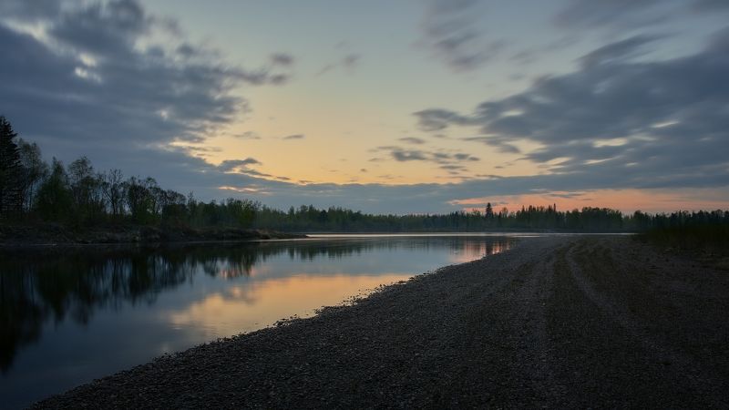 вечер,закат,берег реки, река Ока,весна,май тихий майский вечер...photo preview