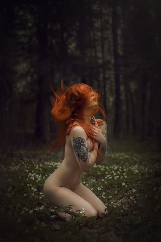 woman, nude, sensual, nature, ginger ***photo preview