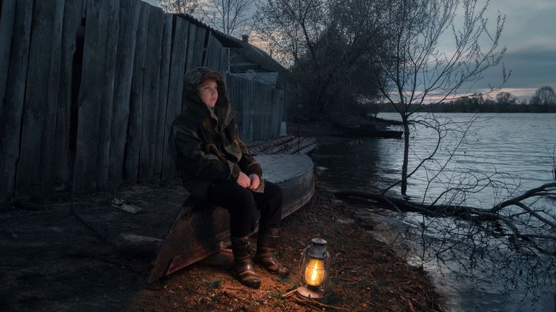 река,вечер,паводок, Вода прибывает.photo preview