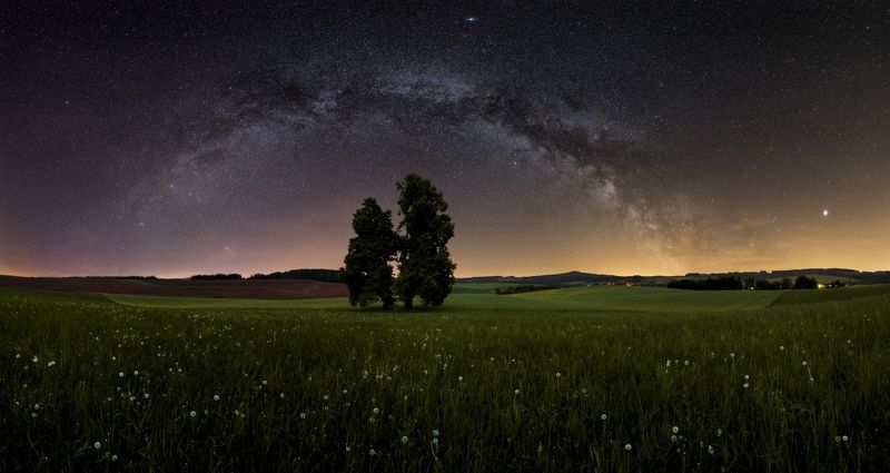 panorama, milkyway, stars, tree, blue, galaxy, landscape, night Stargatephoto preview