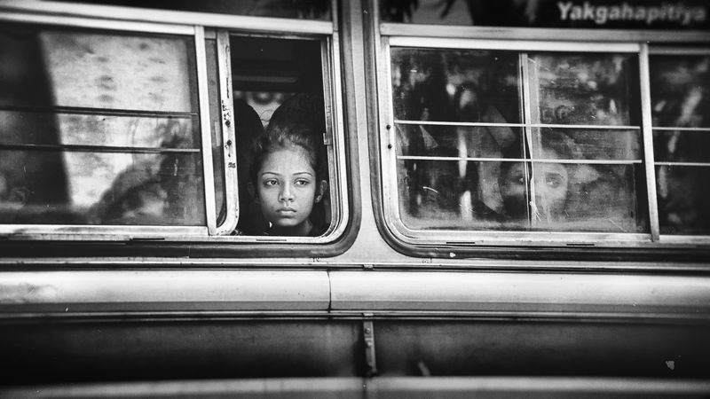 дорога, автобус, канди, шри-ланка, девушка, взгляд в окне Взгляд в окне.photo preview