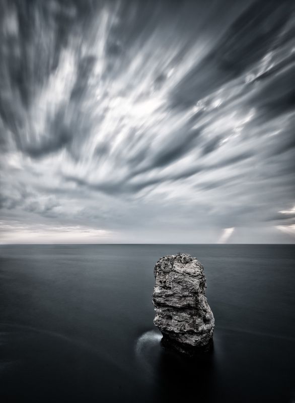 sunrise,rock,sea, water, nature,long exposure,outdoor,landscape Dark sunrisephoto preview