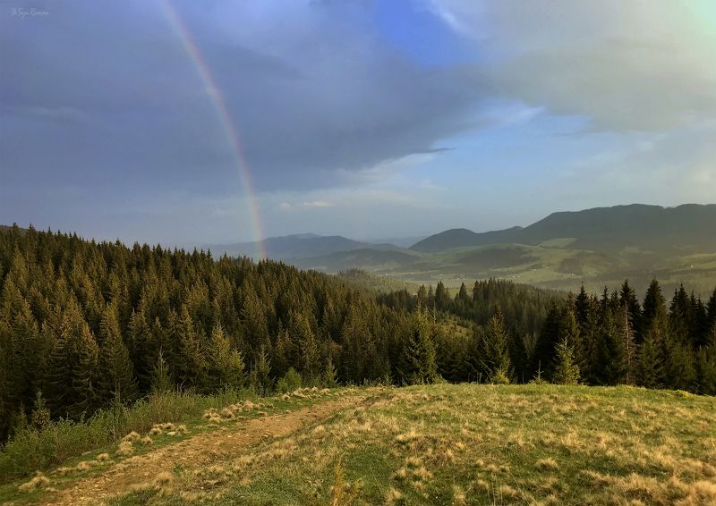 весна,горы,облака,дождь,радуга А на небе радуга ...photo preview