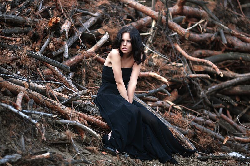 portrait, model, mood, emotions, forest, nature, female * * *photo preview