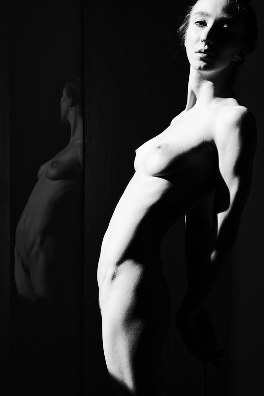 girl, woman, арт, портрет, portrait, женщина, bw, reflections I - отражения Iphoto preview