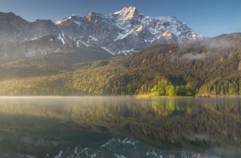 Озеро, дымка, утро, рассвет, Германия  Утренняя дымка на озере. photo preview