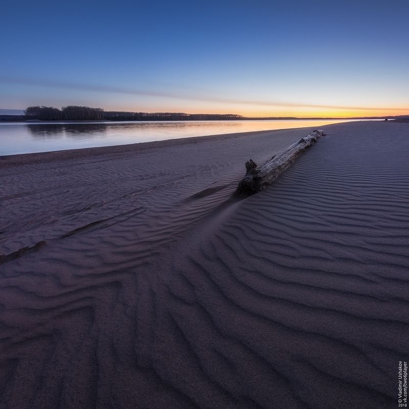 вечер, берег, песок, залив, кондас, пешково, пермский край Песчаные волны фото превью