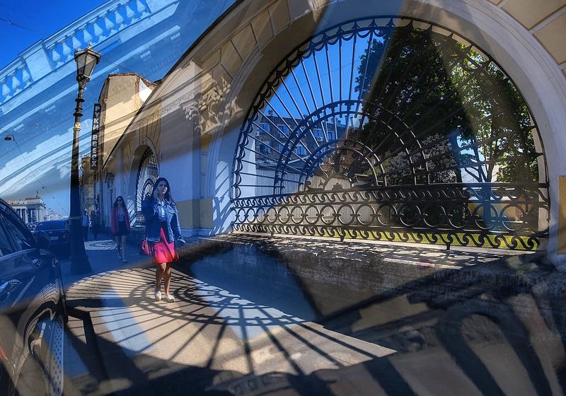 санкт-петербург, канал грибоедова, решетка, тени, солнце Солнечноеphoto preview