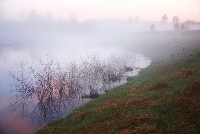 весна, туман, река, разлив Туман на Березайке фото превью