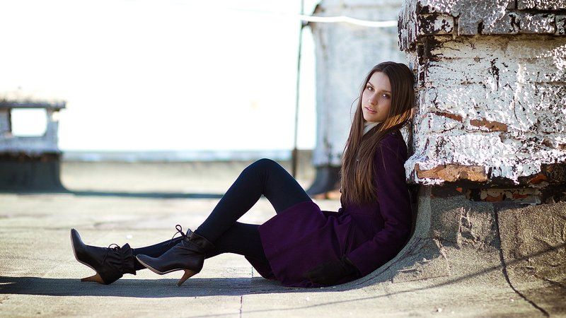 девушка, крыша, портрет На крышеphoto preview