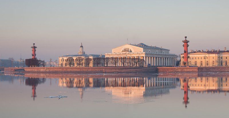санкт-петербург, нева, утро, рассвет, стрелка, биржа, ростральные, колонны, ледоход, весна, апрель, чайки Санкт-Петербург: Стрелка В.О.photo preview