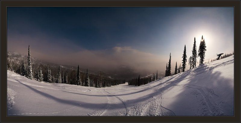 шерегеш, шория, зеленая, трасса, горнолыжная, утро Утро на трассе горы Зеленаяphoto preview
