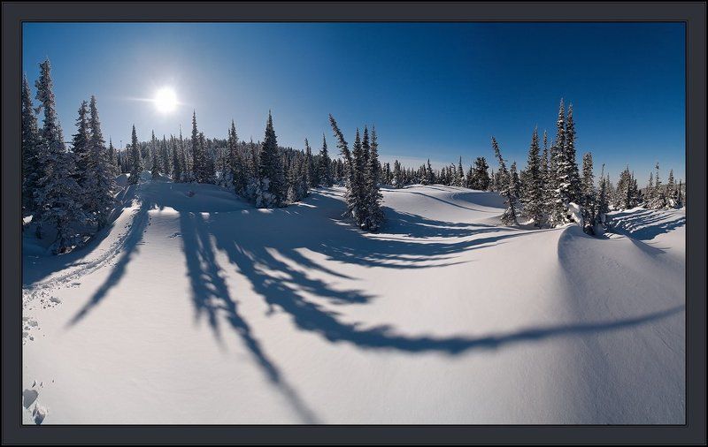 шерегеш, шория, зеленая, зима, елки, утро Утренняя Звездаphoto preview