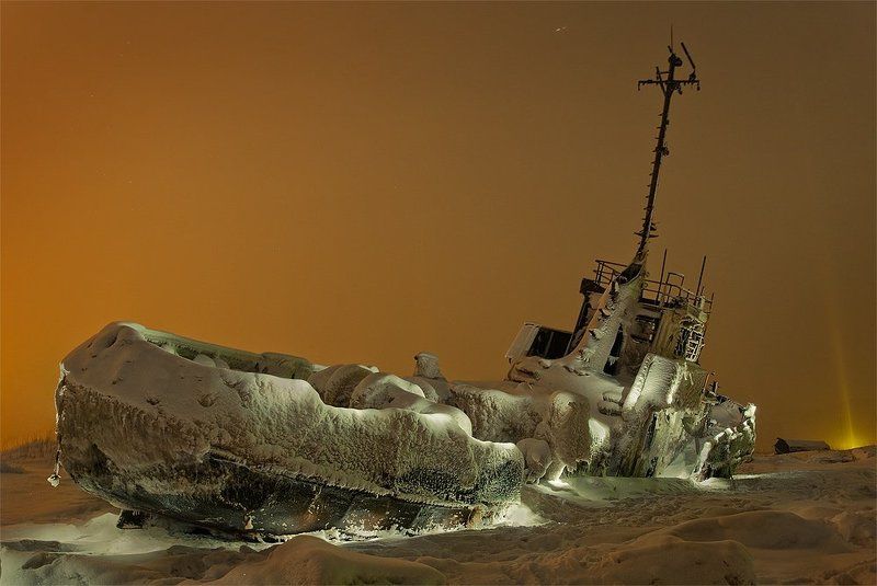 корабль, снег, ночь Начиналась метельphoto preview