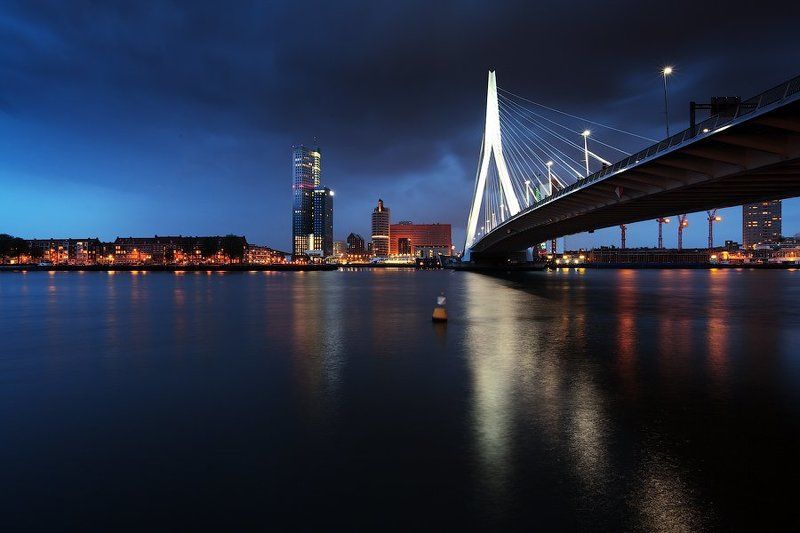 роттердам, rotterdam, holland, голландия, нидерланды, мост Lights of Rotterdam.photo preview