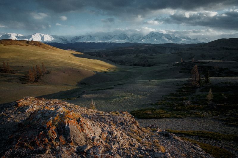 путешествия, курай, алтай, туризм, исследование, пейзаж, горы, река, хайкинг, марс, сибирь Уходящие лучи закатаphoto preview