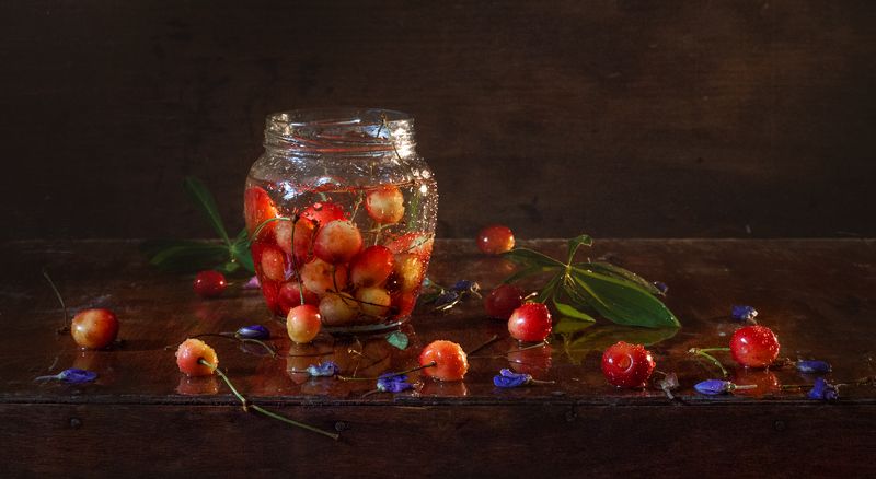 натюрморт, вишня, евгений корниенко,still life, flowers, evgeny kornienko Натюрморт с вишнейphoto preview