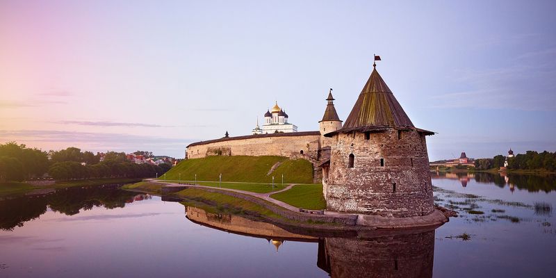 псков, кром, кремль, рассвет, пейзаж, архитектура, туризм, старая крепость, крепость Кром. Псков.photo preview