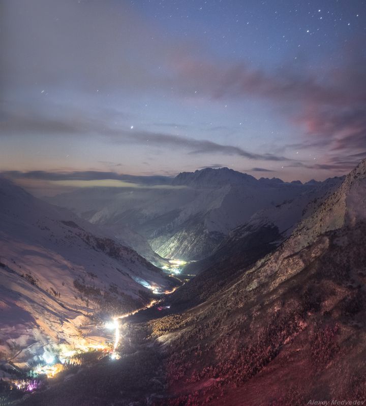 кавказ, приэльбрусье, зима, утро, снег, ущелье, горы, терскол, Баксанское ущелье.photo preview