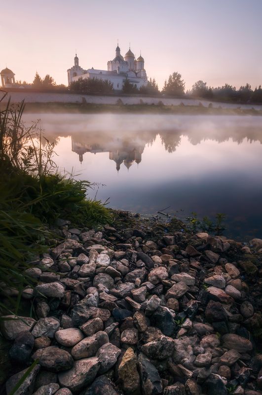 природа, пейзаж, монастырь, храм, россия, туман,  nature, landscape, monastery, temple, russia, fog Троицкий Болдин монастырь фото превью