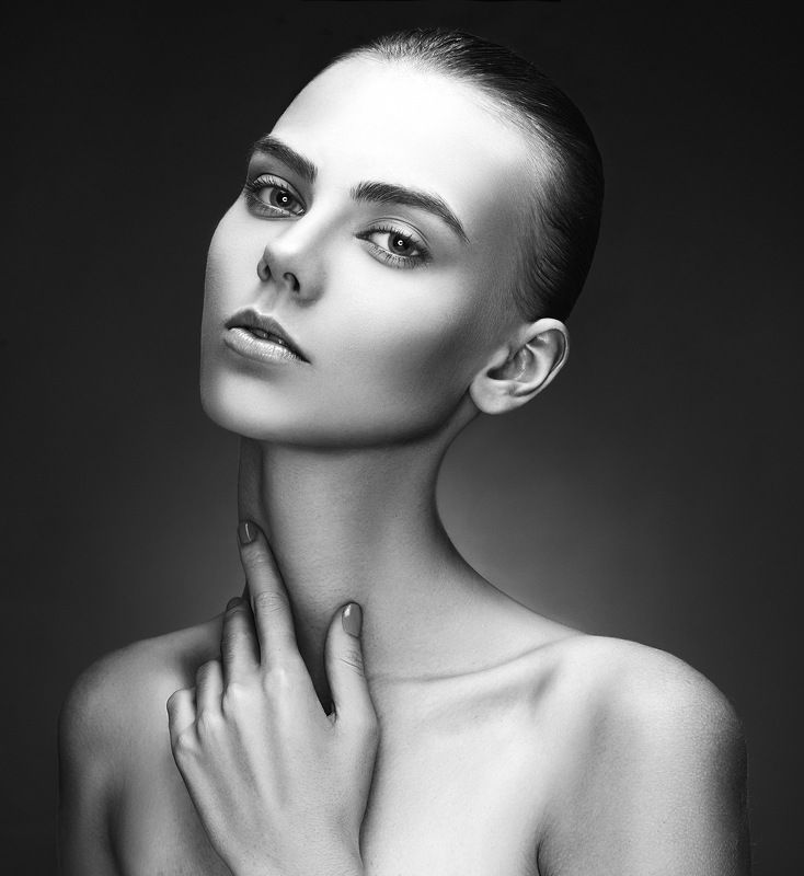 портрет, beauty, portrait, black, &, white девушкаphoto preview