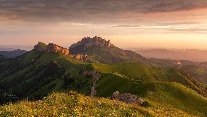 landscape, пейзаж, sunset, адыгея, Большой Тхач. республика Адыгея. июнь 2018.photo preview