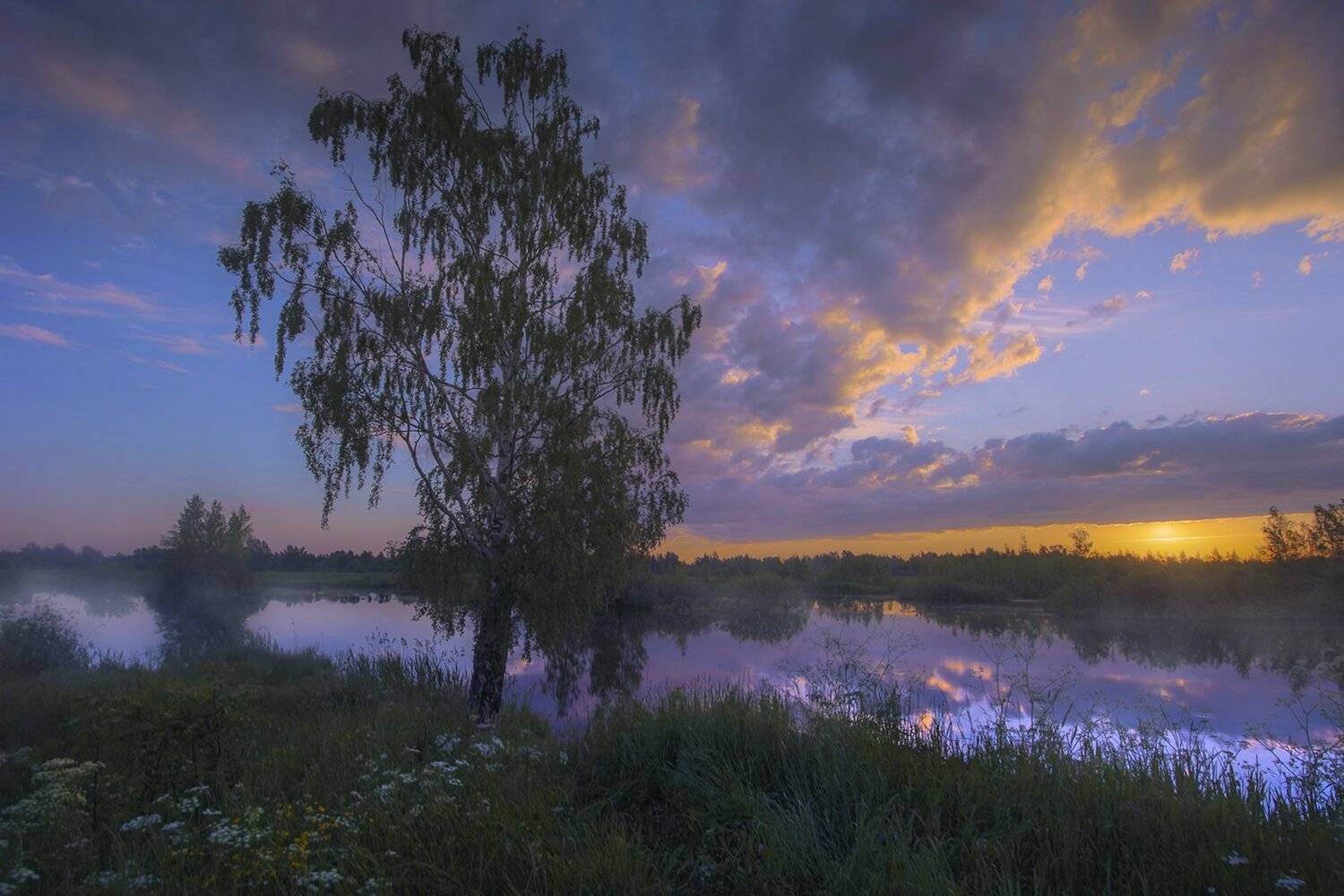 пейзаж,озеро,вечер, Елена Рубинская