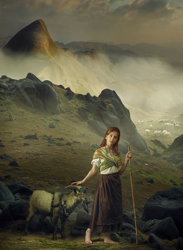 Girl with goatphoto preview