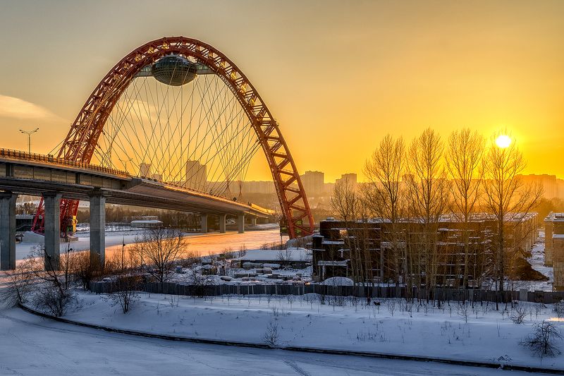 москва столица sony moscow msk russia россия urban landscape живописный мост закат Закат.photo preview