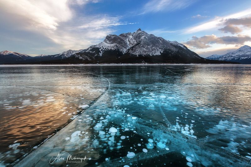 канада, альберта, метан, метанин, пузыри, лед, фото-тур, отражение, зима, снег, лед, горы, озеро, байкал, Канадский Ледphoto preview