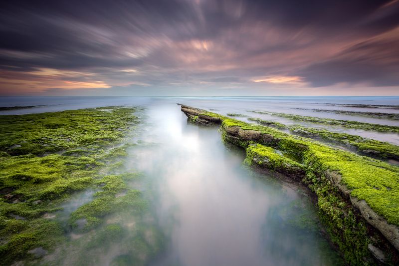 Magoito, PNSC, Portugal, Europe, World, Landscape, Hugo, Só, HugoSó, Nikon, D810, NikonD810, Longexposure, LE, Rocks. Green, Sunset, Flow A long way to happiness photo preview