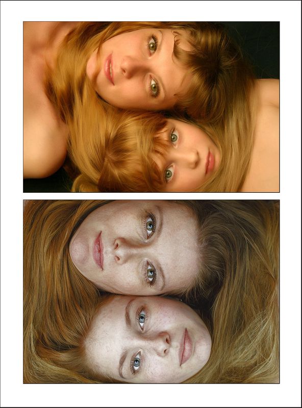 мать и дочь, красота. женский портрет, через 9 лет Дочки-материphoto preview