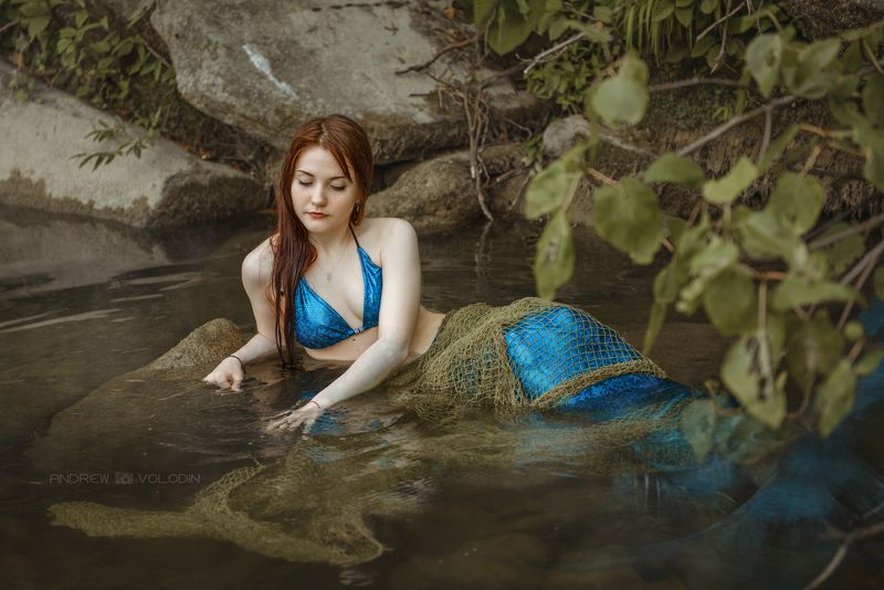 девушка русалка сказка сеть заводь хвост Русалкаphoto preview
