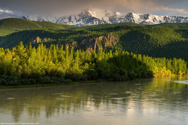 алтай, сибирь, чуя, лето, вечер, река, куркурек Чуяphoto preview