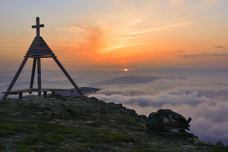 рассвет, горы,альпы, солнце Высота моя!photo preview