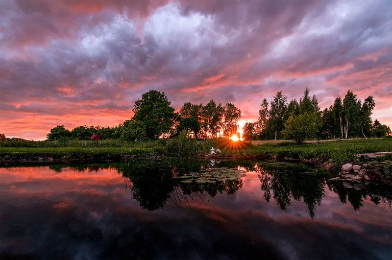 sunset, summer, flowers,clouds, colors Sunset colorsphoto preview