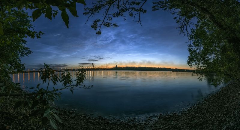 серебристые облака, череповец, ночь, река, город Серебристые облака г.Череповецphoto preview