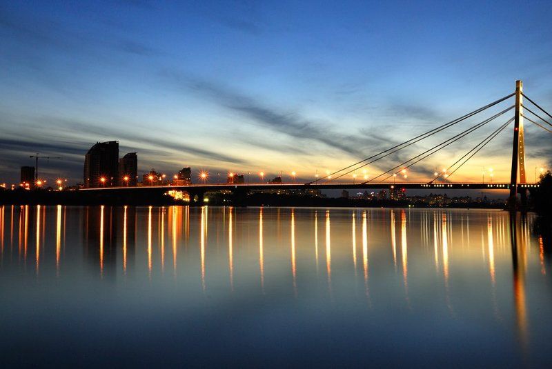 огни, ночного, города, мост Огни ночного городаphoto preview