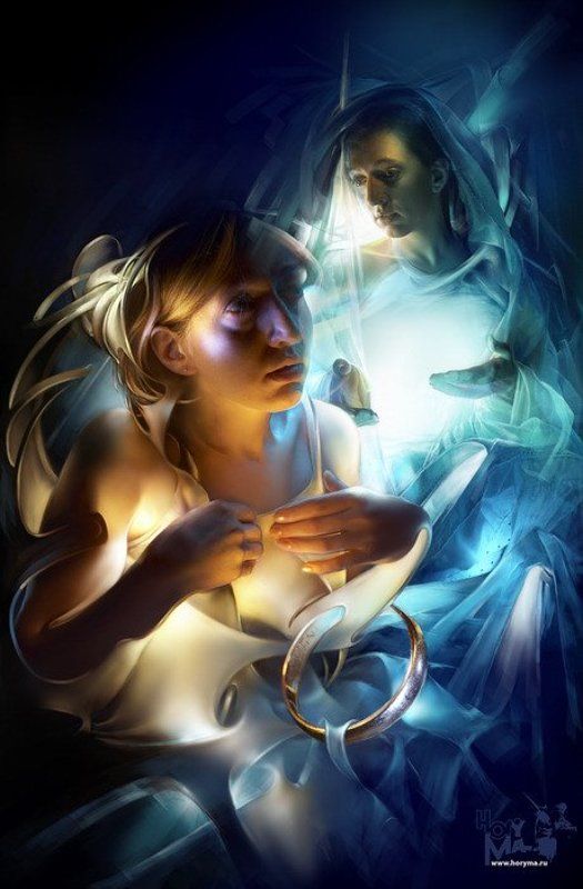 светографика, портрет, иллюстрация, сюжет, сказка, медное, колечко Медное колечко фото превью