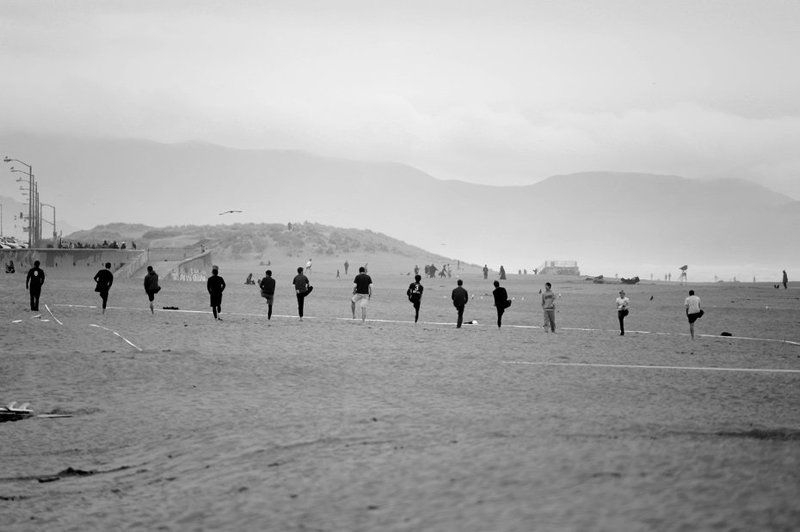 пляж, гимнастика, море Утренняя гимнастикаphoto preview