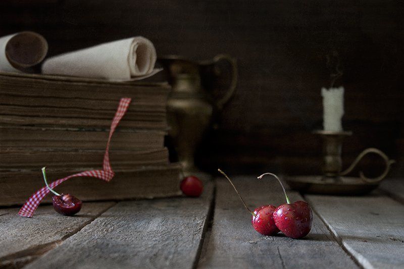 черешня, этюд, натюрморт Этюд с черешнейphoto preview