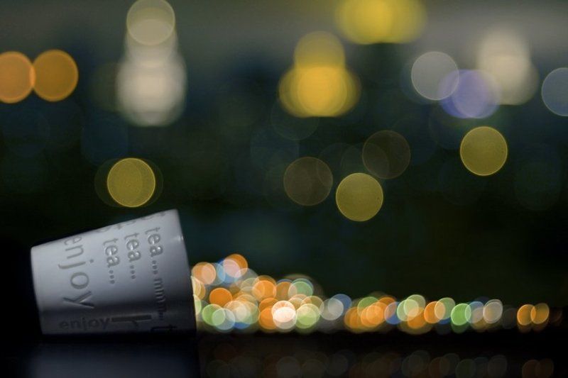 кружка, коктейль, боке, коллаж Вечерний коктейльphoto preview